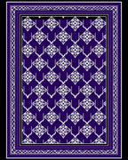 Deep Purple White Intricate Diamond Border Rug