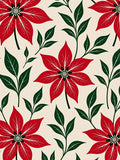 Red Poinsettia Floral Branch Arrangement Rug