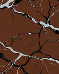 Brown veined abstract organic texture Rug