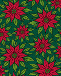 Crimson Red Floral Green Leaf Rug