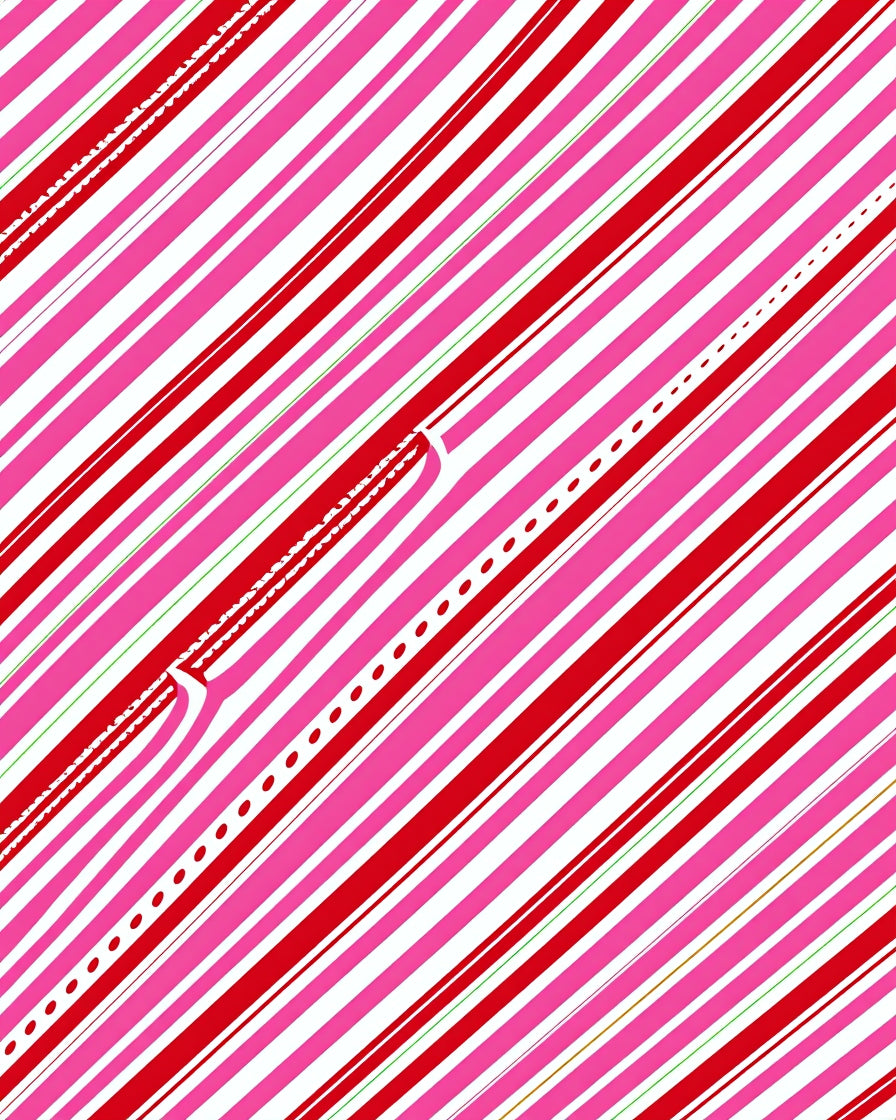 Cherry Pink Diagonal Stripe Delight Rug