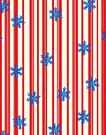 Red Cream Stripe Blue Snowflake Rug