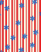 Red Cream Stripe Blue Snowflake Rug