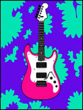 Electric Pink Guitar Psychedelic Bloom Rug