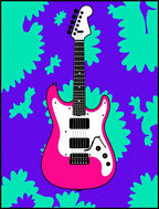 Electric Pink Guitar Psychedelic Bloom Rug