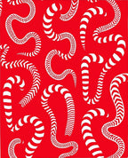 Crimson White Wavy Serpent Collection Rug