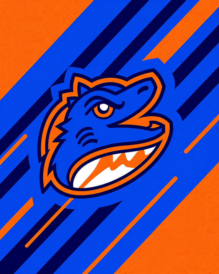 Aggressive Blue Orange Reptile Stripes Rug