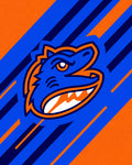 Aggressive Blue Orange Reptile Stripes Rug