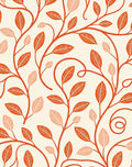 Crimson Leaf Branch Vine Swirl Rug