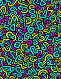 Radical Neon Swirls and Triangles Rug