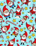 Cute Christmas Gnomes Candy Cane Stars Rug