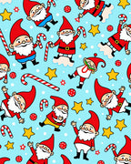 Cute Christmas Gnomes Candy Cane Stars Rug