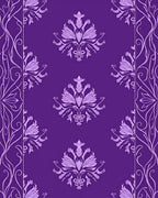 Regal Purple Floral Damask Rug