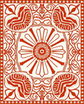 Crimson Floral Art Nouveau Layout Rug