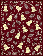Burgundy Bell Fern Border Medley Rug