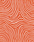 Vibrant Orange Swirl Line Art Rug