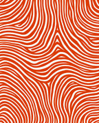 Vibrant Orange Swirl Line Art Rug