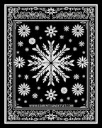 Black White Snowflake Mandala Border Rug