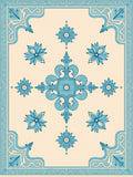Pale Blue Floral Symmetry Rug