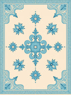 Pale Blue Floral Symmetry Rug