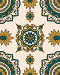 Teal and Gold Medallion Bloom Rug