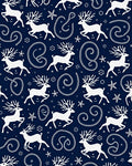 Winter White Reindeer Snowflake Swirls Rug