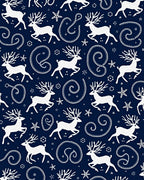 Winter White Reindeer Snowflake Swirls Rug