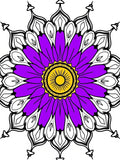 Radiant Purple Sun Mandala Medallion Rug