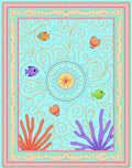 Whimsical Ocean Life Coral Swirl Rug
