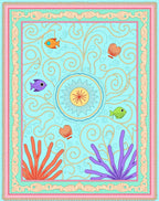 Whimsical Ocean Life Coral Swirl Rug