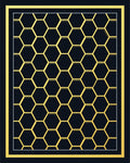 Gilded Honeycomb Geometric Frame Rug