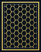 Gilded Honeycomb Geometric Frame Rug