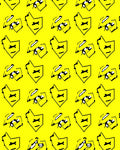 Yellow Black Comic Face Repeat Rug