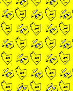 Yellow Black Comic Face Repeat Rug