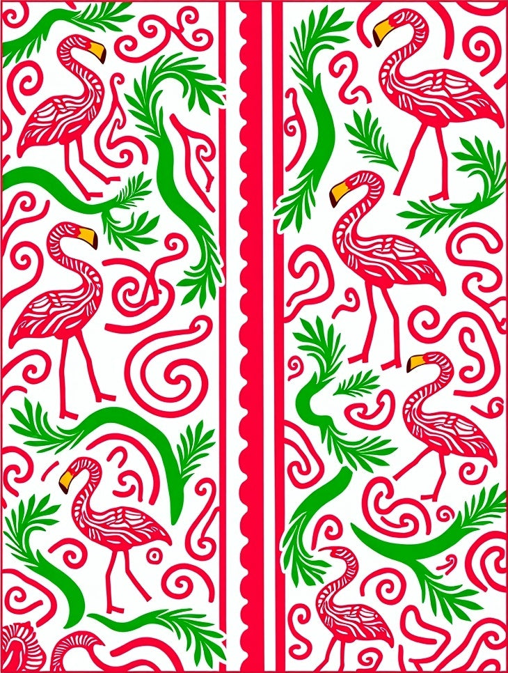 Vibrant Flamingo Tropical Foliage Rug