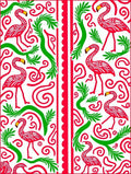 Vibrant Flamingo Tropical Foliage Rug