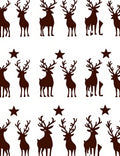 Brown Reindeer and Stars Repeating Pattern Rug