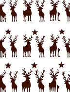 Brown Reindeer and Stars Repeating Pattern Rug