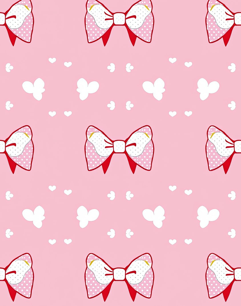 Pink Polka Dot Bows Butterflies Hearts Rug