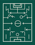 Green Soccer Tactics Field Rug