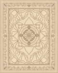 Cream Beige Intricate Medallion Border Rug
