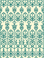 Teal Abstract Vertical Repeating Motif Rug