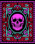 Vibrant Pink Skull Celtic Border Rug