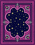 Navy Pink Golden Star Medallion Rug