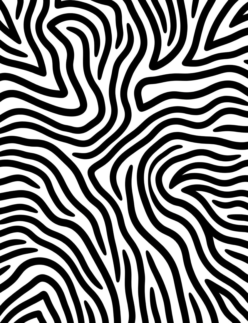 Abstract Black White Zebra Print Rug