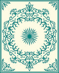 Teal Vintage Floral Sunburst Rug
