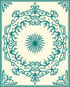 Teal Vintage Floral Sunburst Rug