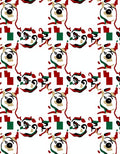 Abstract Red Green Oval Faces Rug
