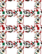 Abstract Red Green Oval Faces Rug