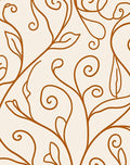 Burnt Orange Floral Vine Swirl Rug